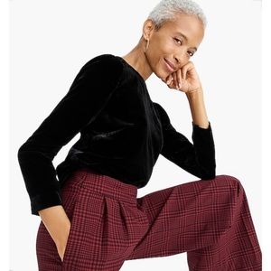 J. Crew Black Velvet Blouse